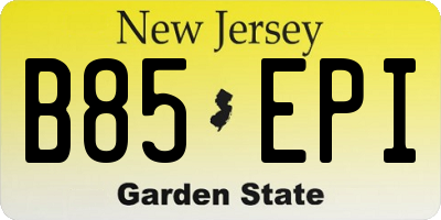NJ license plate B85EPI