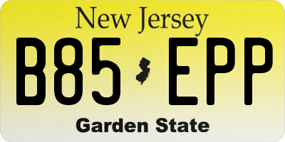 NJ license plate B85EPP
