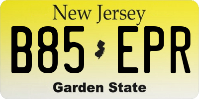 NJ license plate B85EPR