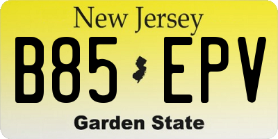 NJ license plate B85EPV