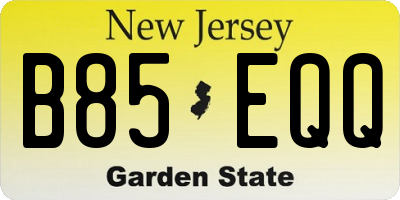 NJ license plate B85EQQ