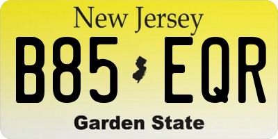NJ license plate B85EQR