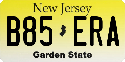 NJ license plate B85ERA