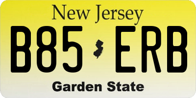 NJ license plate B85ERB