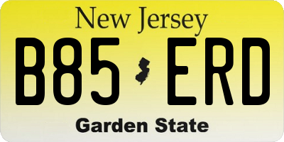 NJ license plate B85ERD