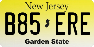 NJ license plate B85ERE