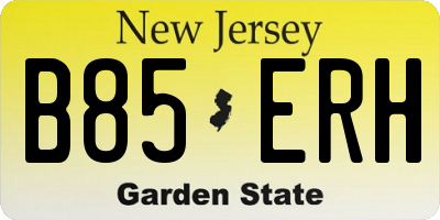 NJ license plate B85ERH