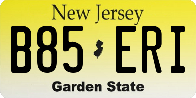 NJ license plate B85ERI