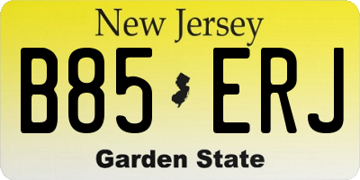 NJ license plate B85ERJ