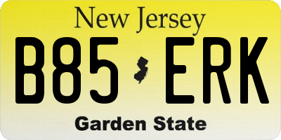 NJ license plate B85ERK