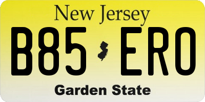 NJ license plate B85ERO