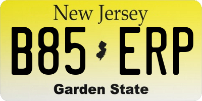 NJ license plate B85ERP