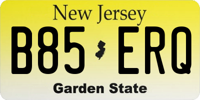 NJ license plate B85ERQ