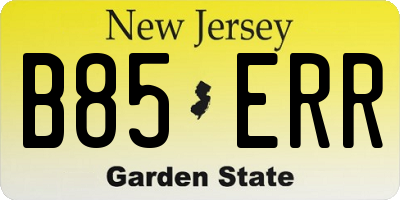 NJ license plate B85ERR