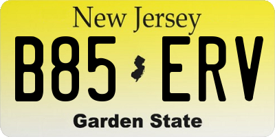 NJ license plate B85ERV
