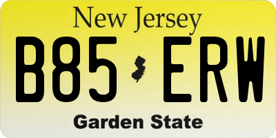 NJ license plate B85ERW