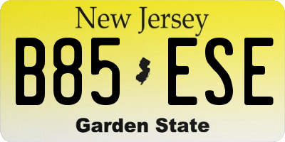 NJ license plate B85ESE