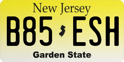 NJ license plate B85ESH