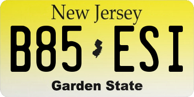 NJ license plate B85ESI