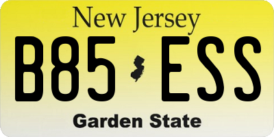 NJ license plate B85ESS