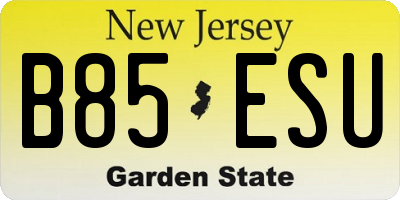 NJ license plate B85ESU