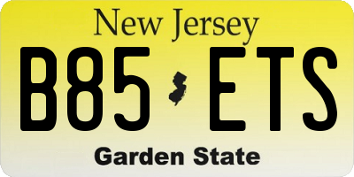 NJ license plate B85ETS