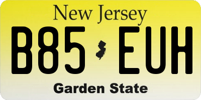 NJ license plate B85EUH