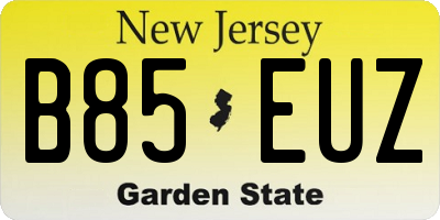 NJ license plate B85EUZ