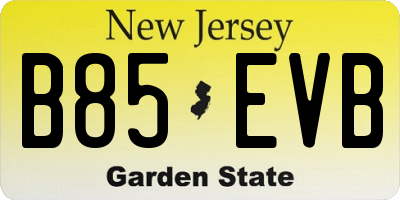 NJ license plate B85EVB