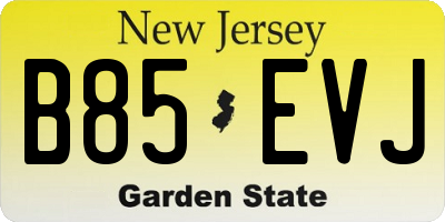 NJ license plate B85EVJ