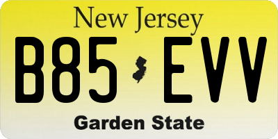 NJ license plate B85EVV