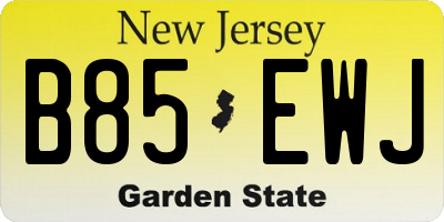 NJ license plate B85EWJ