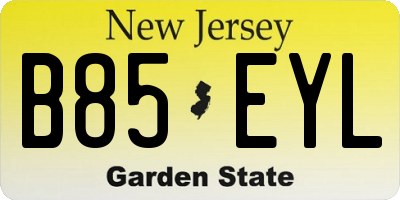 NJ license plate B85EYL