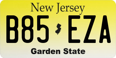NJ license plate B85EZA