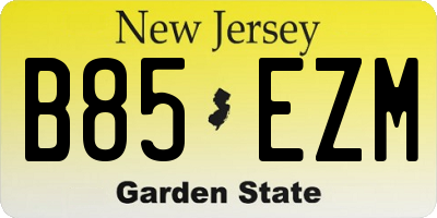NJ license plate B85EZM