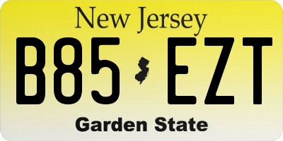 NJ license plate B85EZT