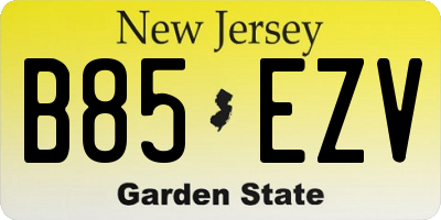 NJ license plate B85EZV