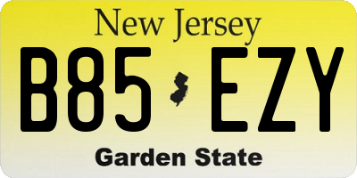 NJ license plate B85EZY