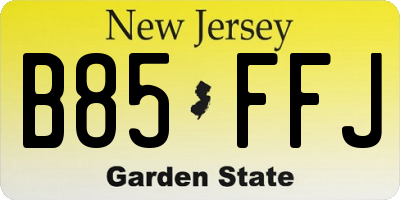 NJ license plate B85FFJ