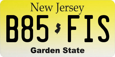 NJ license plate B85FIS