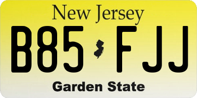 NJ license plate B85FJJ