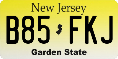 NJ license plate B85FKJ