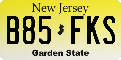 NJ license plate B85FKS