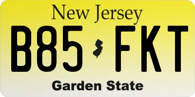 NJ license plate B85FKT
