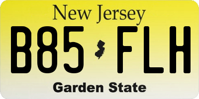NJ license plate B85FLH