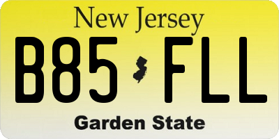 NJ license plate B85FLL