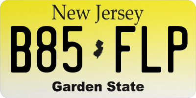 NJ license plate B85FLP