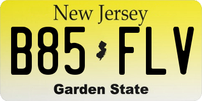 NJ license plate B85FLV