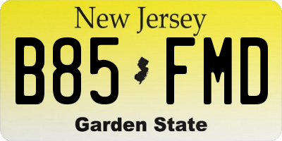 NJ license plate B85FMD