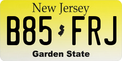 NJ license plate B85FRJ